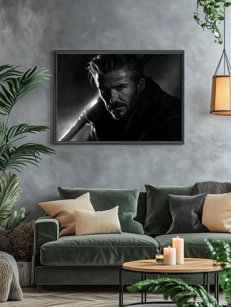 Moody Noir Portrait Poster. — room view 4