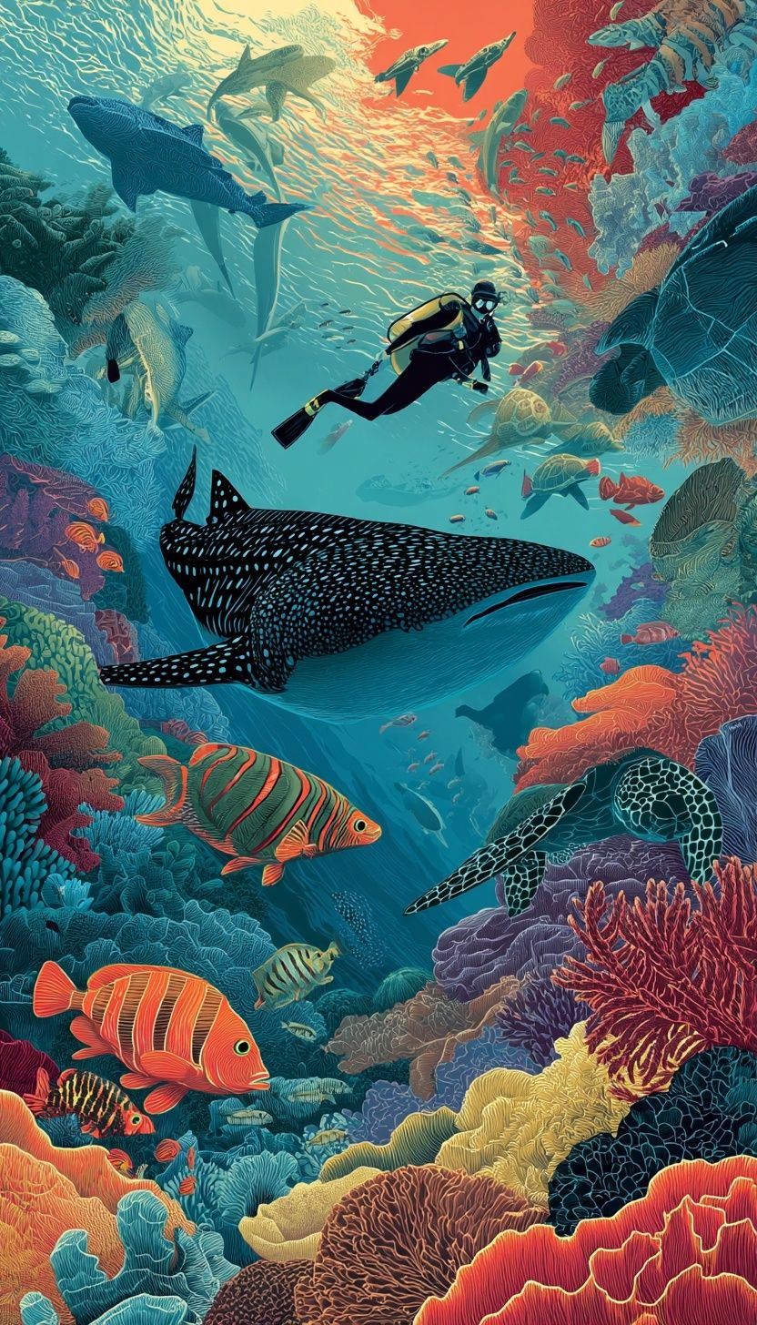 Underwater Adventure — Illustration Print. poster detail