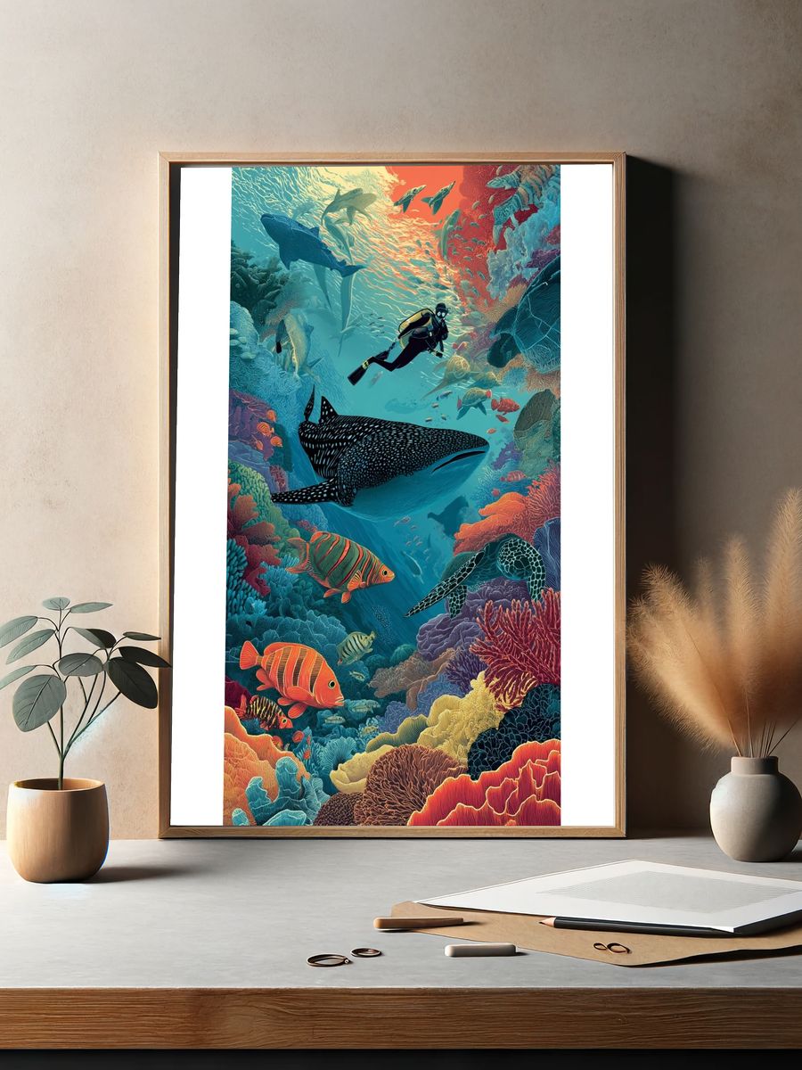 Underwater Adventure — Illustration Print. — room view 2