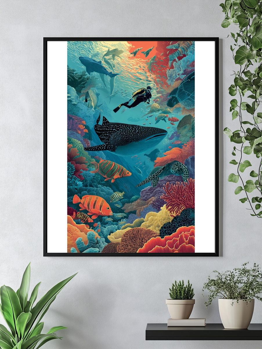 Underwater Adventure — Illustration Print. — room view 4