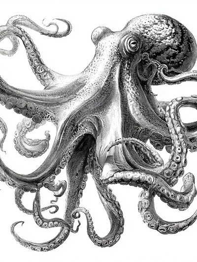Octopus Ink Illustration Poster. poster