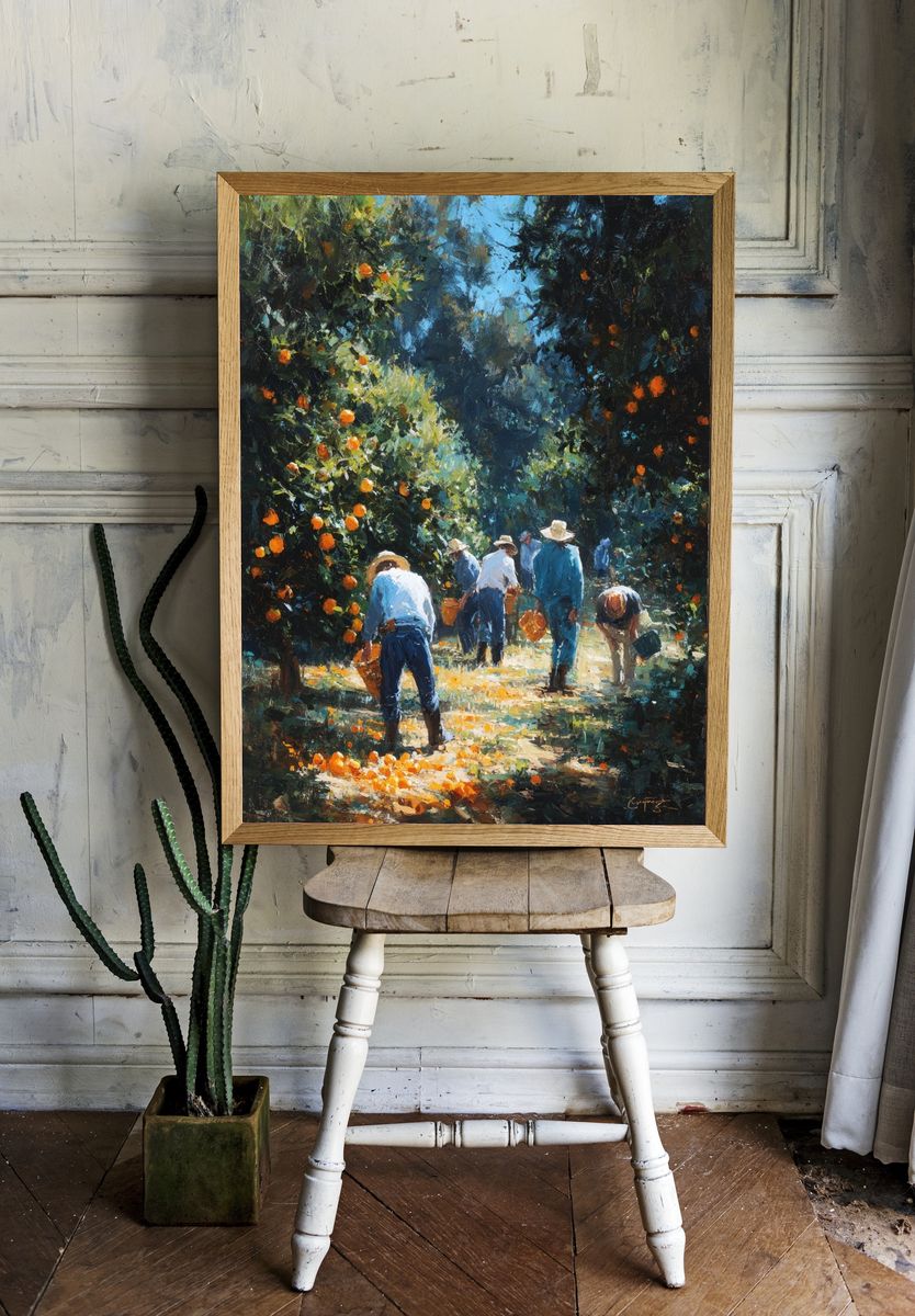 Orange Harvest — Fine Art Print. — room view 1