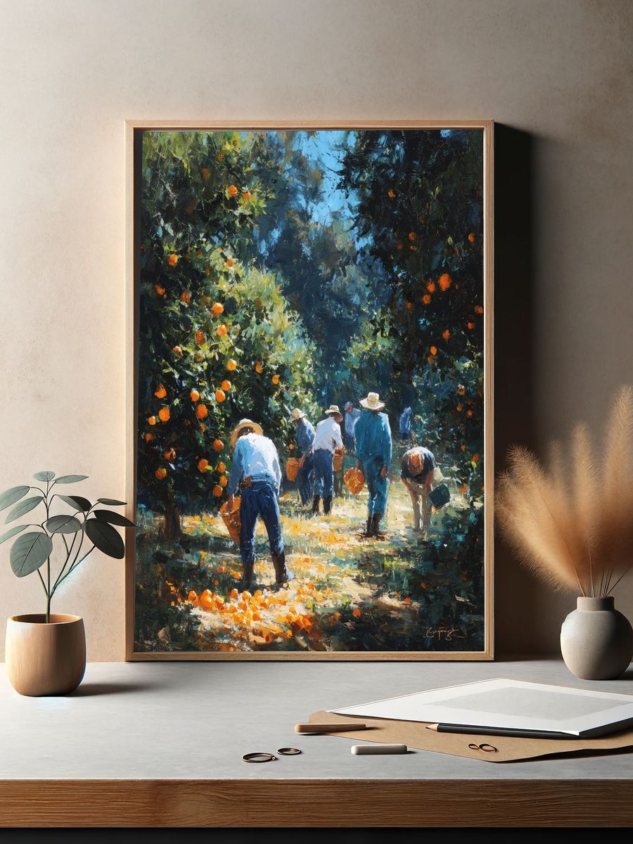 Orange Harvest — Fine Art Print. — room view 2