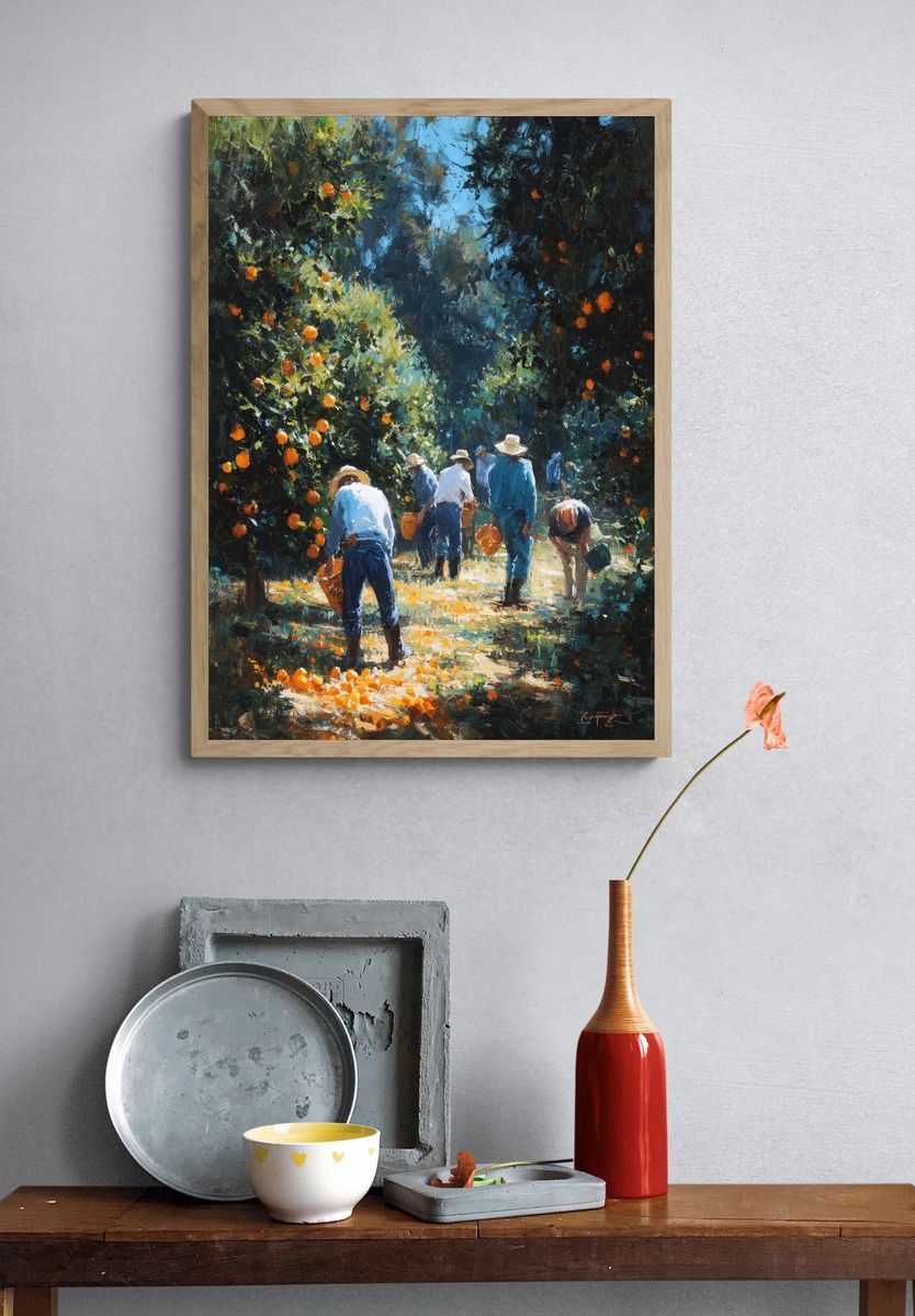 Orange Harvest — Fine Art Print. — room view 3