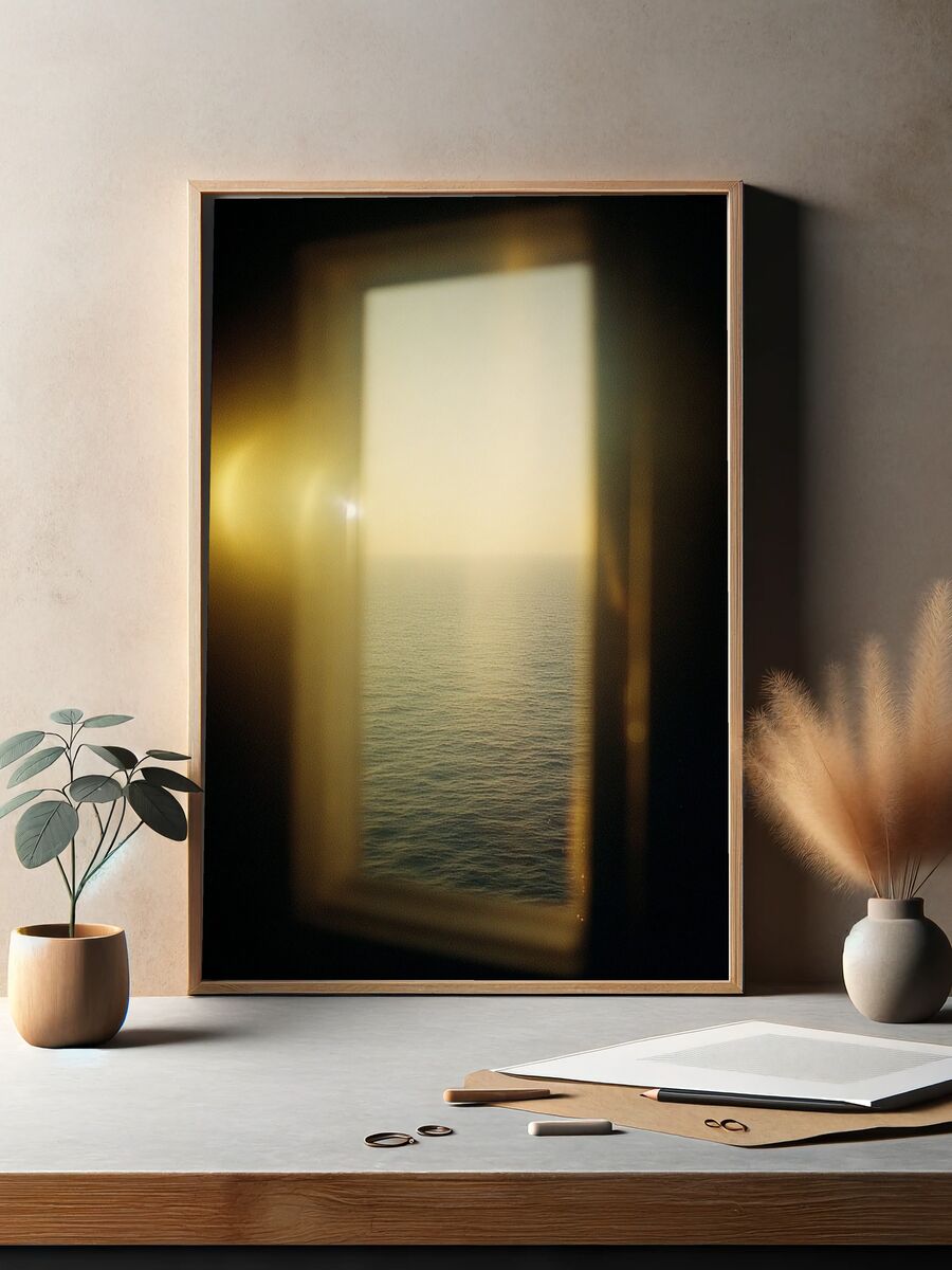 Ocean Through Window — Photography Print. — room view 2