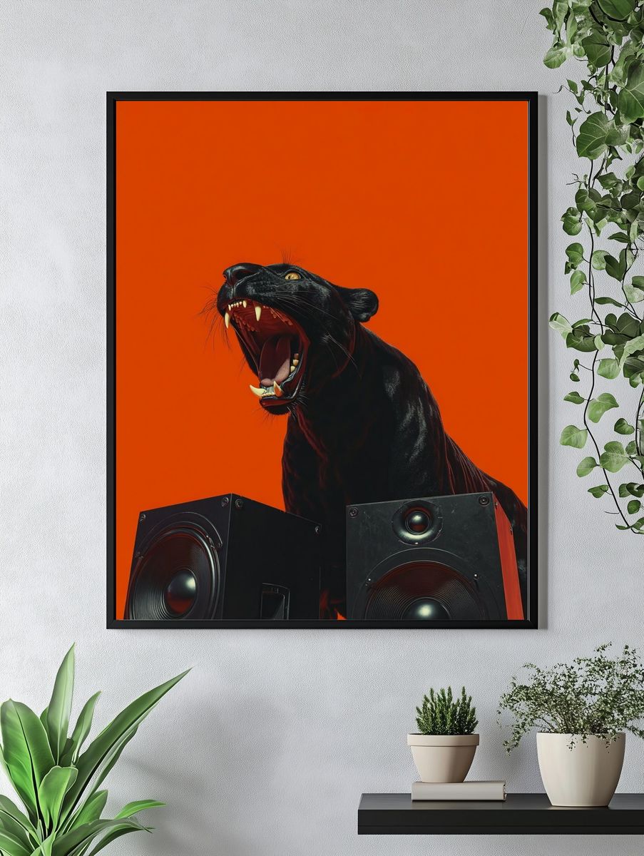 Roaring Panther — Contemporary Print. — room view 4