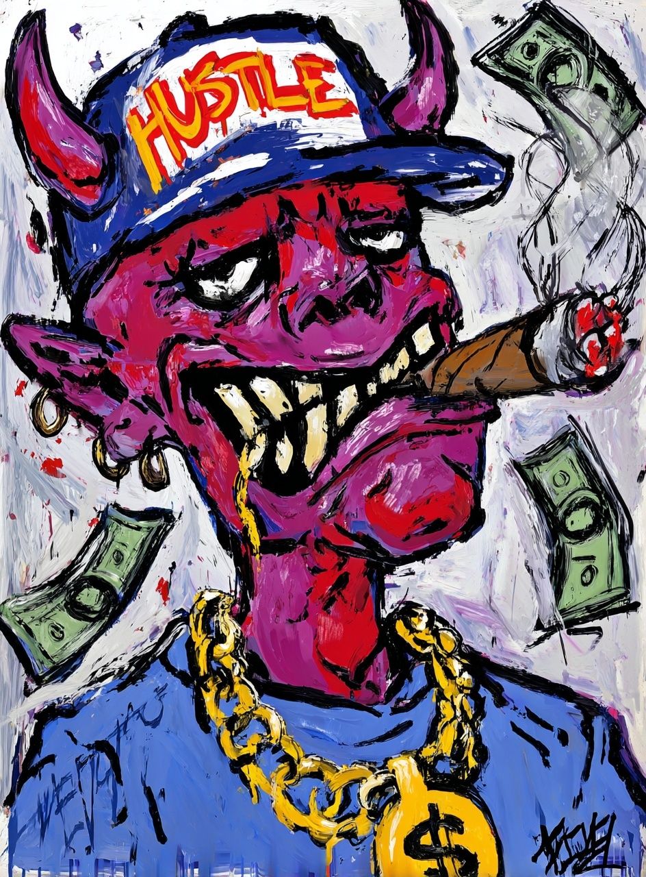Hustle Demon — Pop Art Print. poster — fine-art art