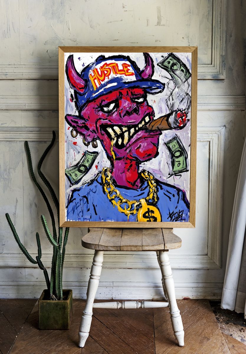 Hustle Demon — Pop Art Print. — room view 1