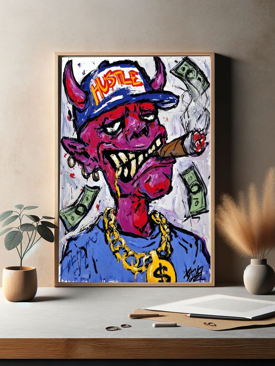 Hustle Demon — Pop Art Print. — room view 2
