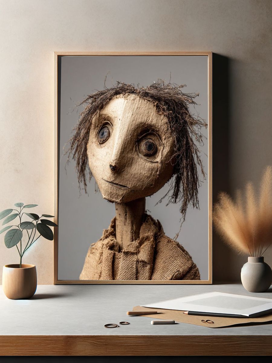 Whimsical Paper Doll — Art Print. — room view 2