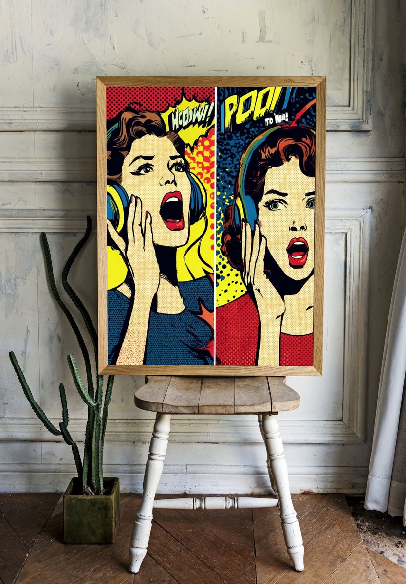 Pop Art Comic Woman Poster. — room view 1