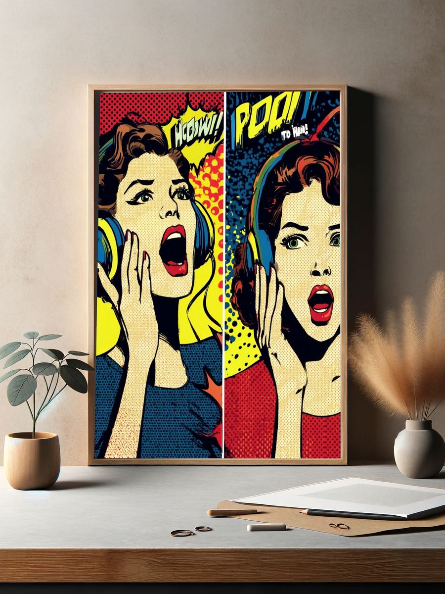 Pop Art Comic Woman Poster. — room view 2