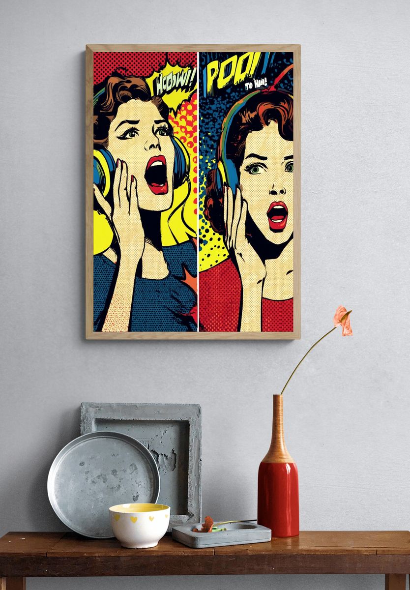 Pop Art Comic Woman Poster. — room view 3