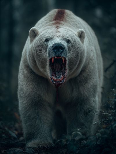 Fierce Polar Bear Photography Poster. poster print