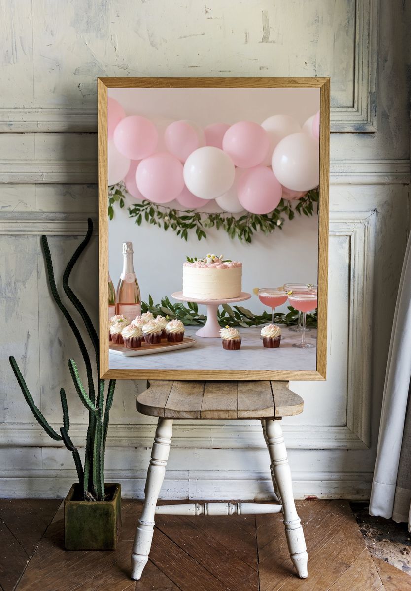 Pink Party Dessert Table Photography Poster. — room view 1