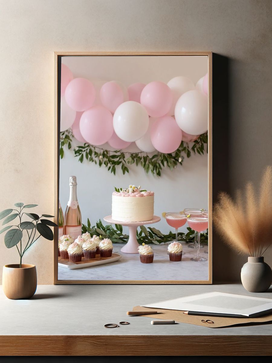 Pink Party Dessert Table Photography Poster. — room view 2