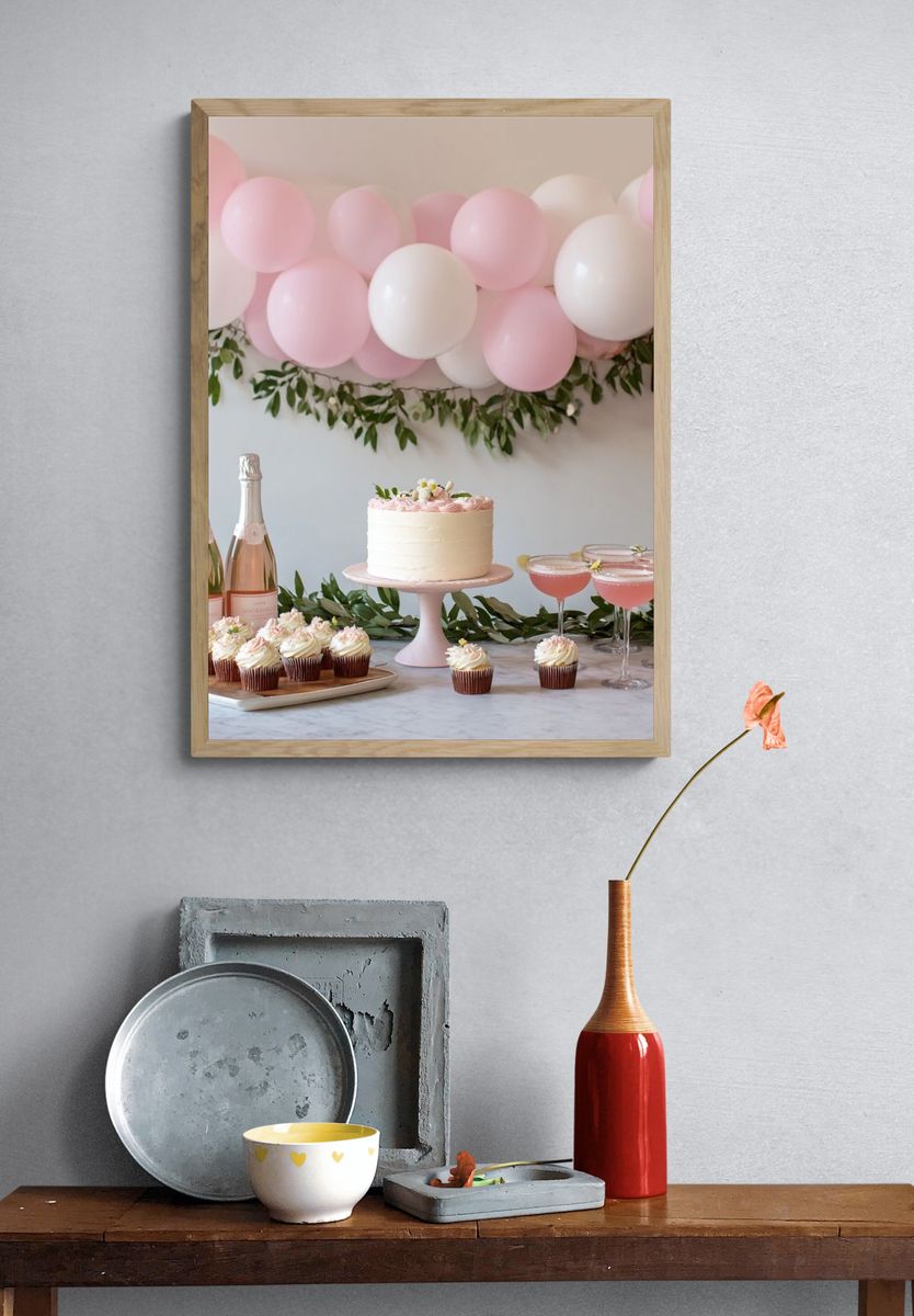 Pink Party Dessert Table Photography Poster. — room view 3