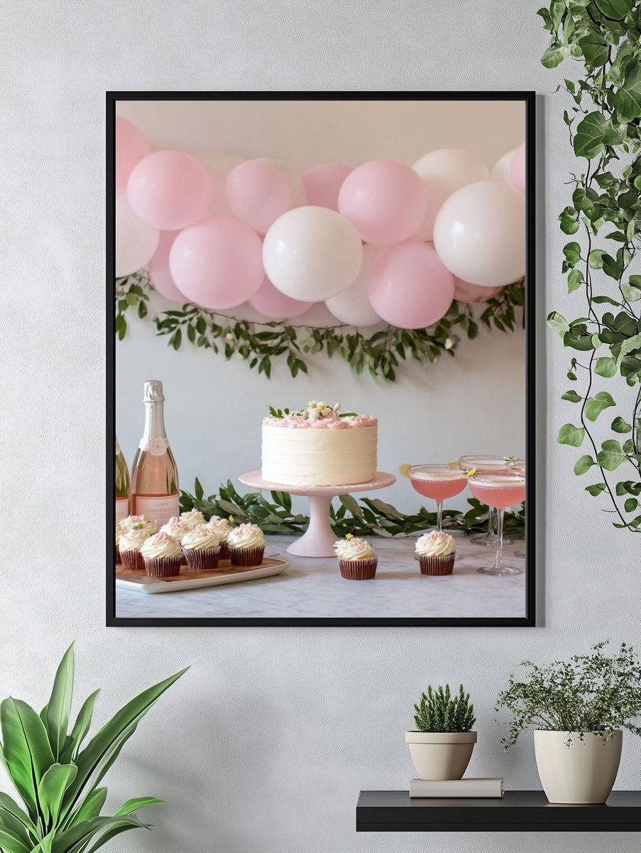 Pink Party Dessert Table Photography Poster. — room view 4