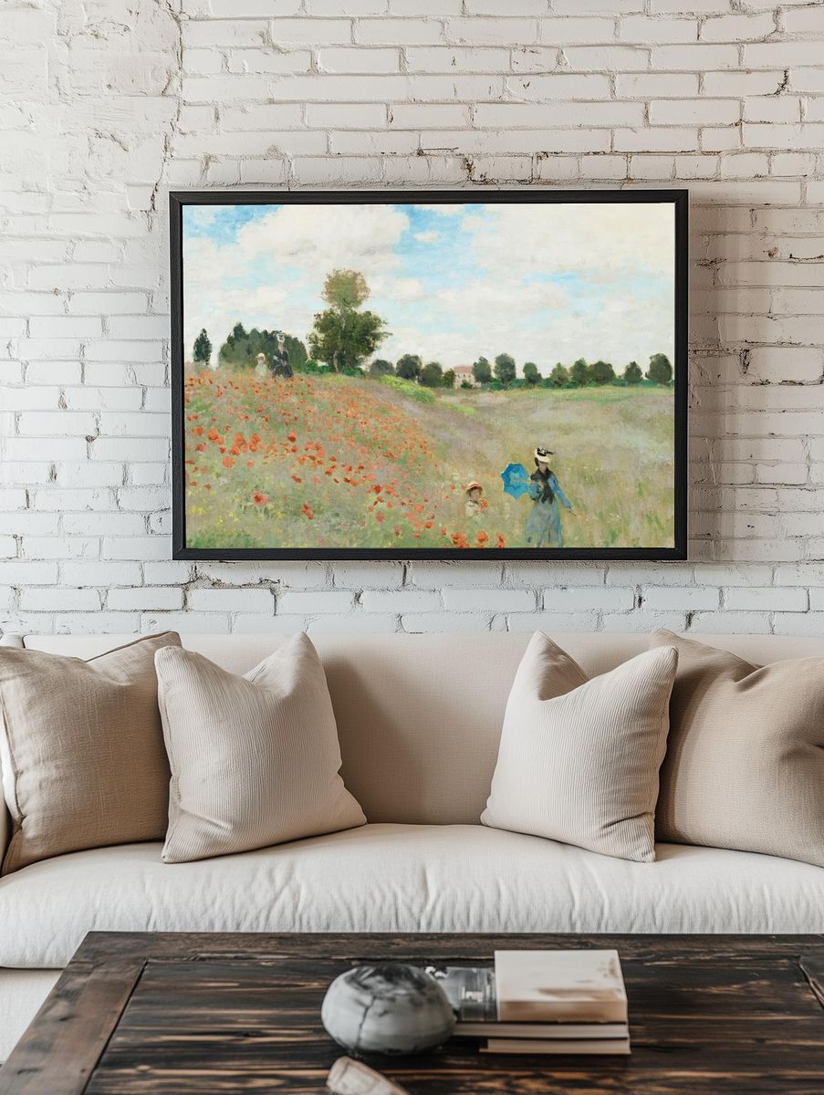 Poppy Field with Figures — Impressionist Print. — room view 1