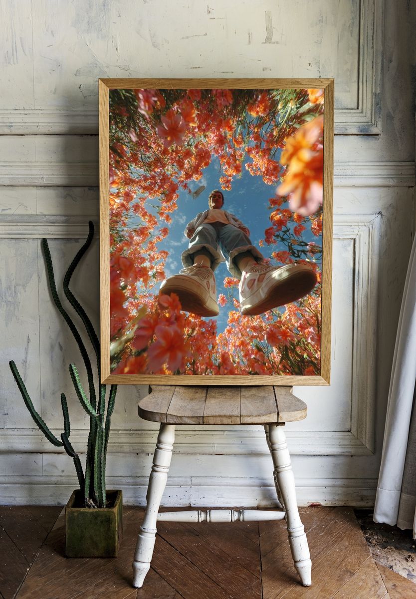 Person in Flower Field — Photography Print. — room view 1