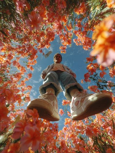 Person in Flower Field — Photography Print. poster print