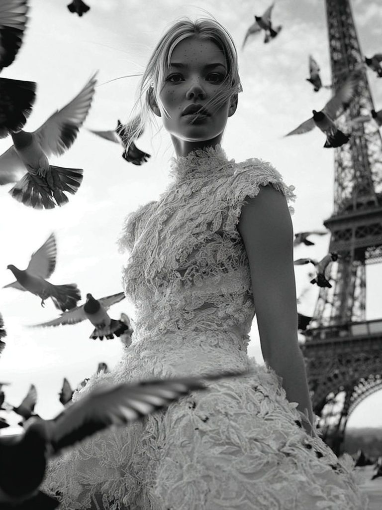 Eiffel Tower Fashion Photography Poster. poster detail
