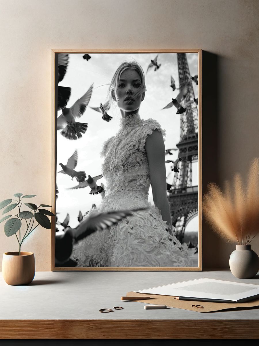 Eiffel Tower Fashion Photography Poster. — room view 2