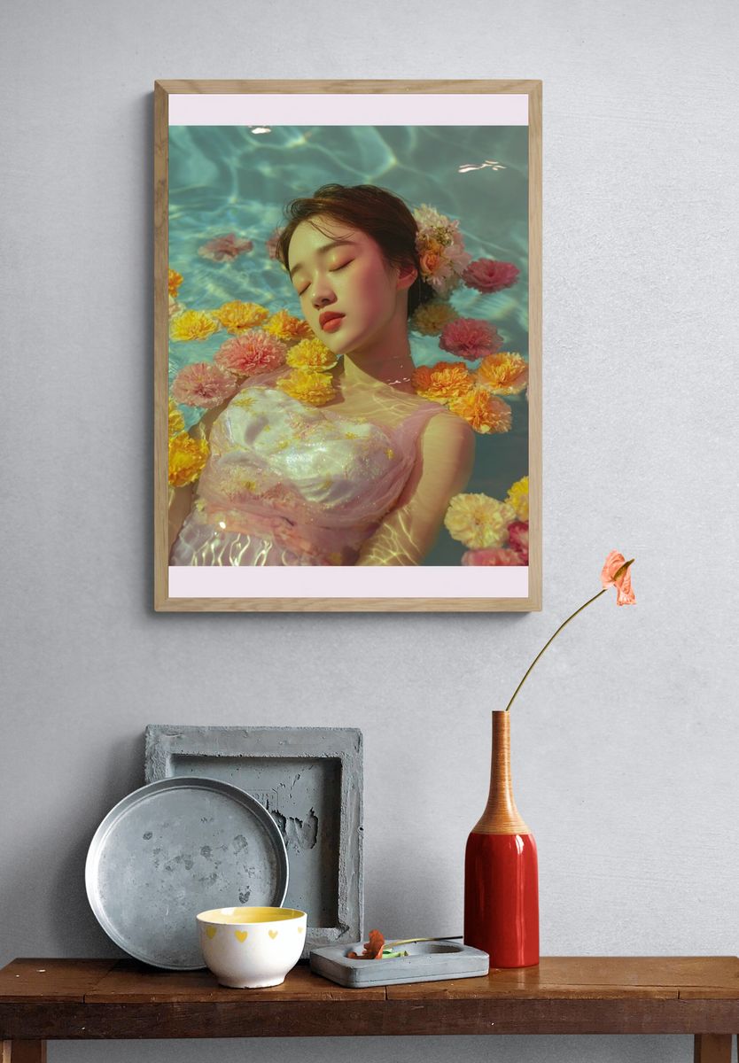 Floating Floral Portrait Print. — room view 3