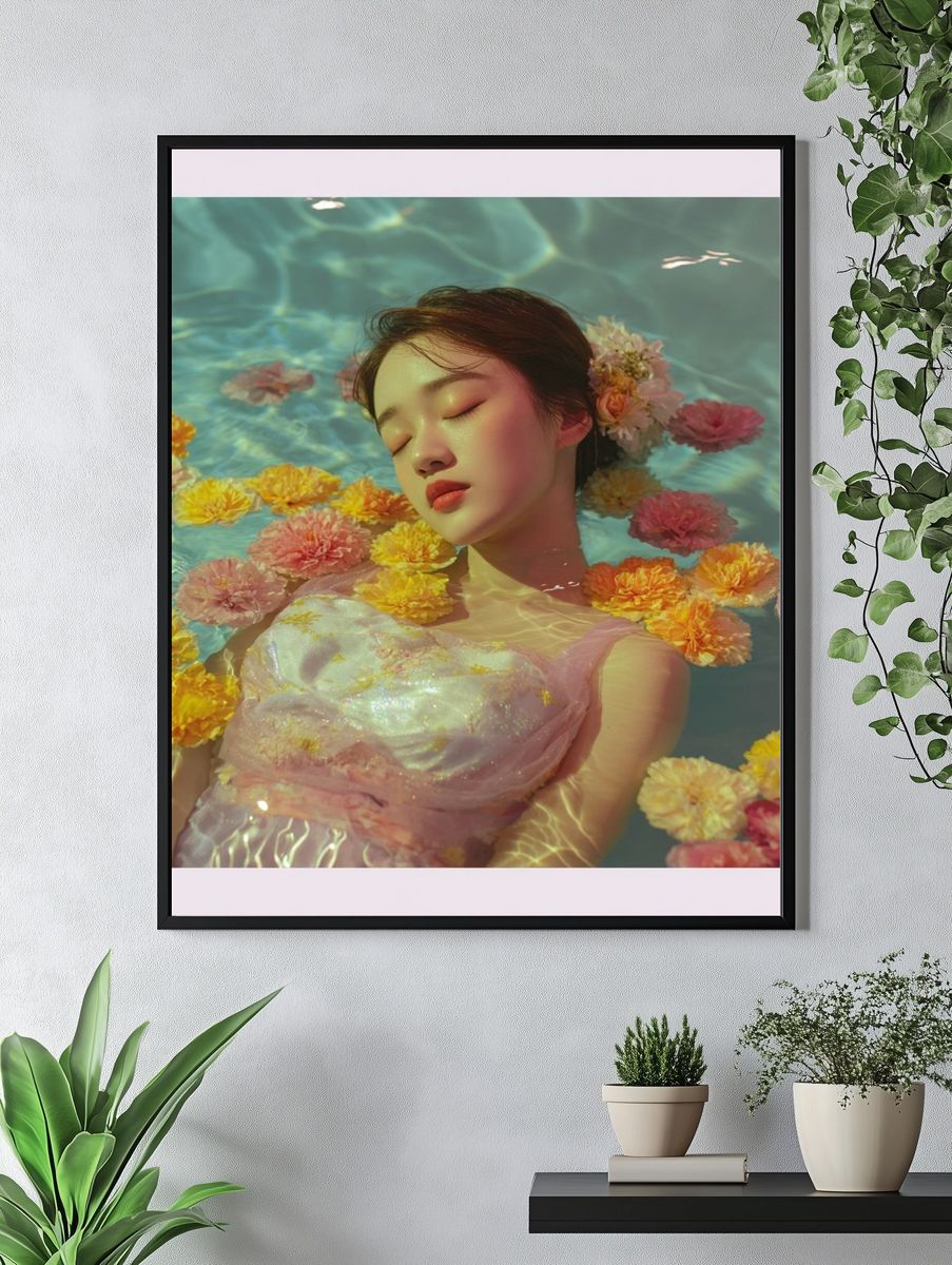 Floating Floral Portrait Print. — room view 4