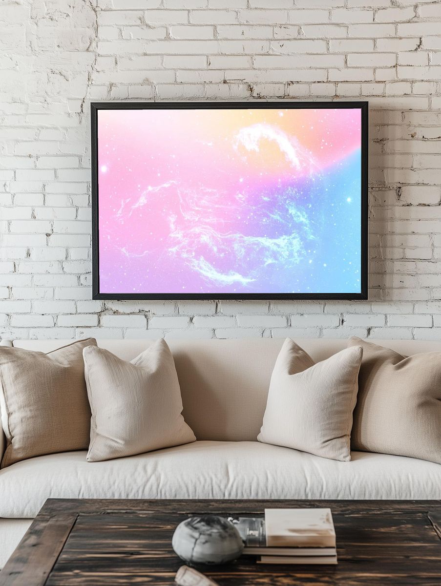 Pastel Galaxy Abstract Poster. — room view 1