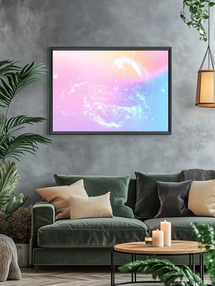 Pastel Galaxy Abstract Poster. — room view 4