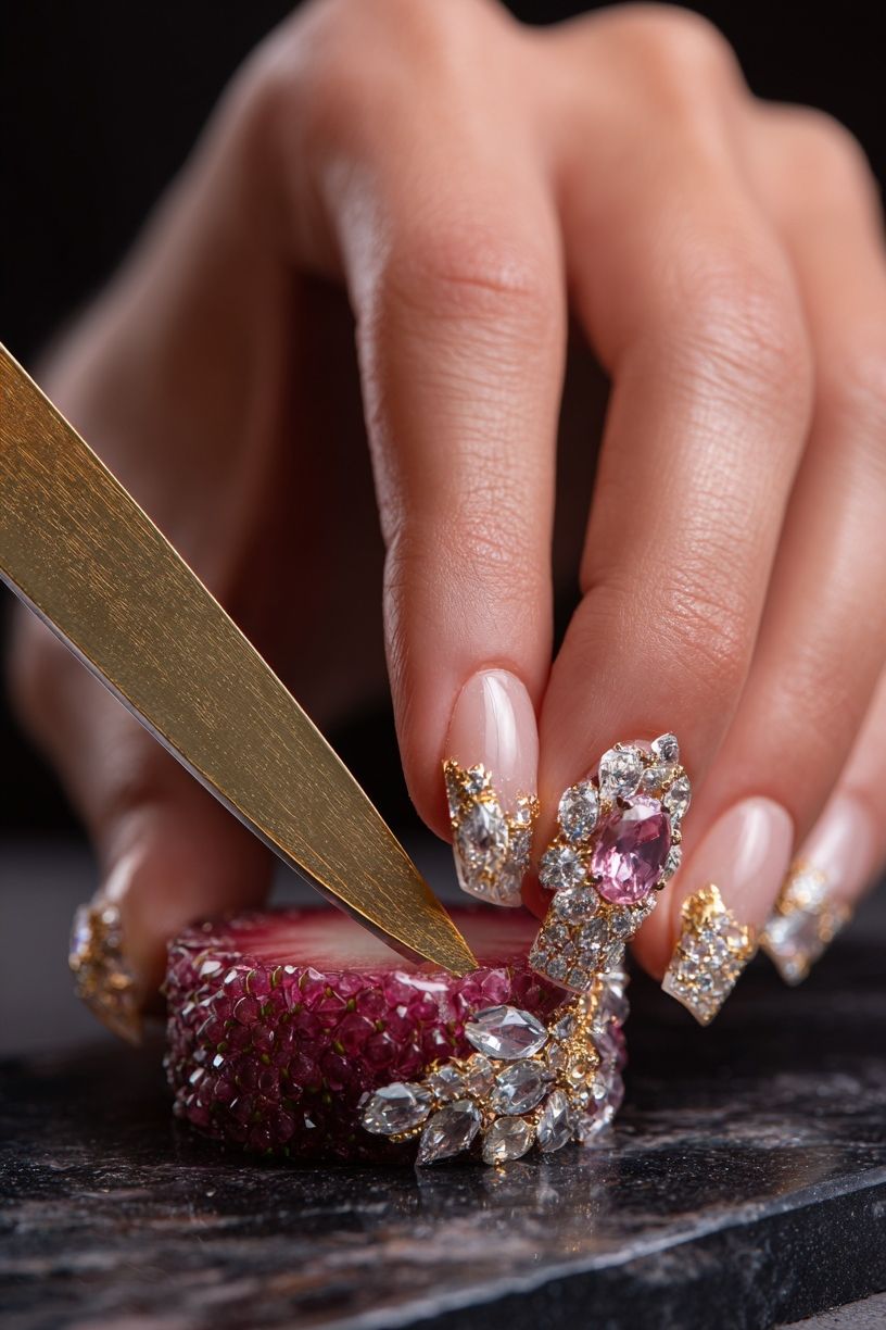 Luxury Gemstone Nail Art Photography Poster. poster — photography art