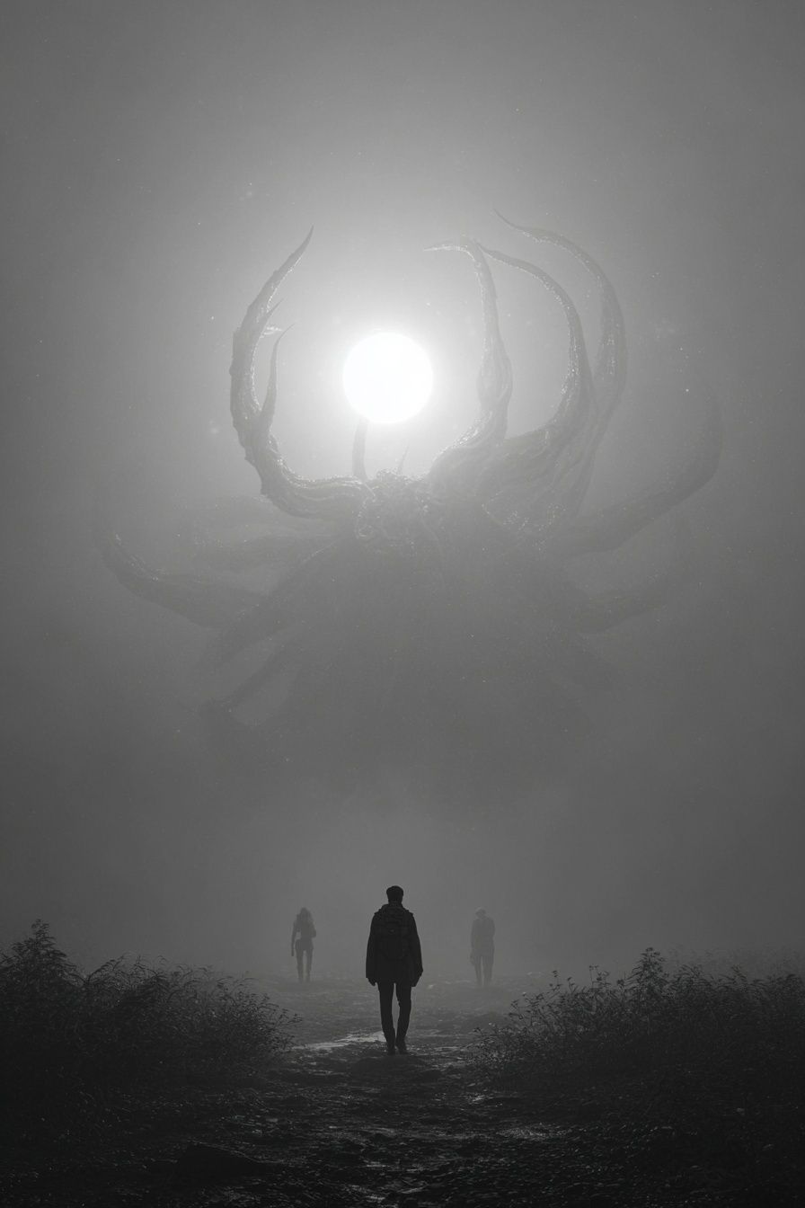 Foggy Alien Encounter Photography Poster. poster detail