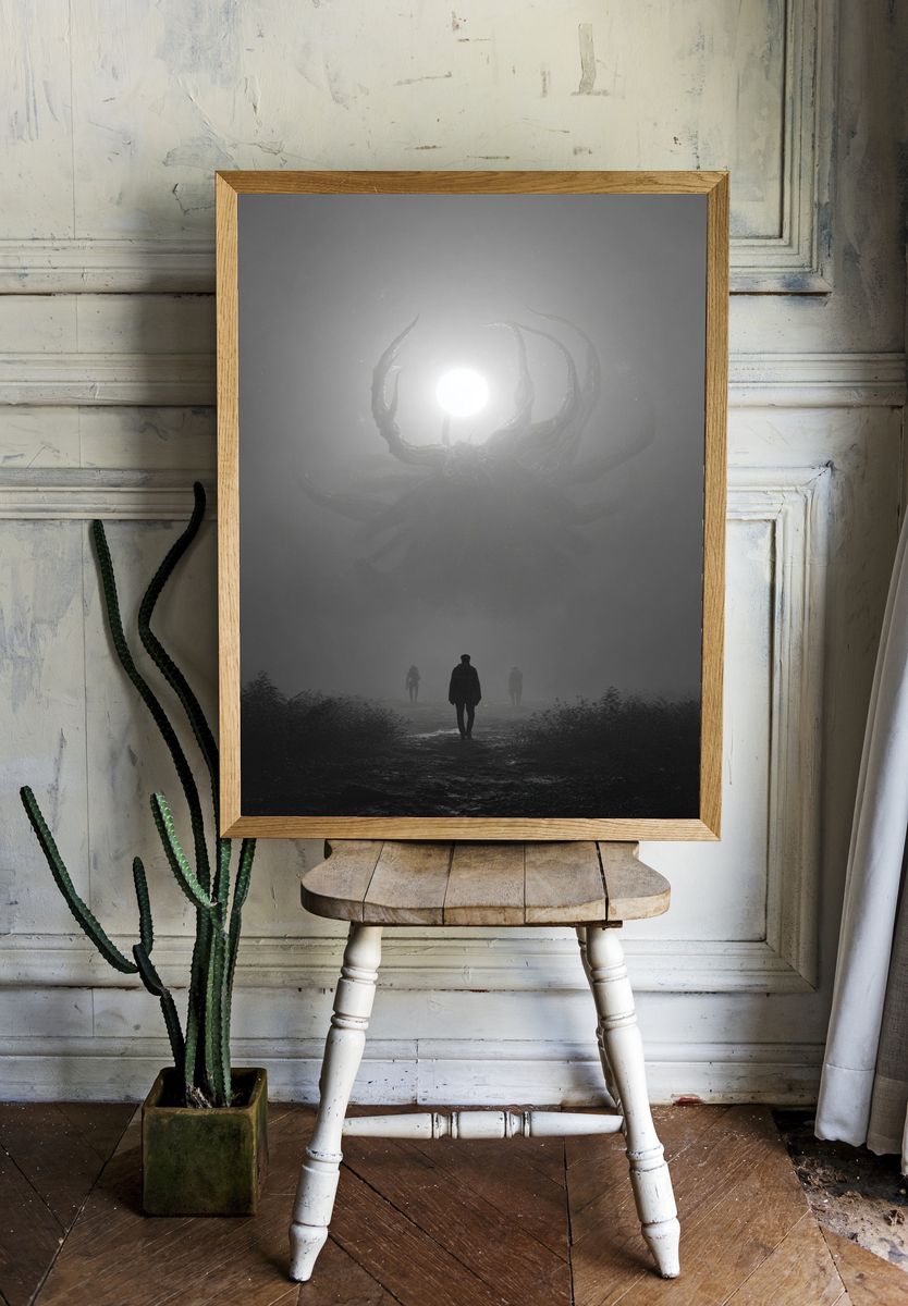 Foggy Alien Encounter Photography Poster. — room view 1