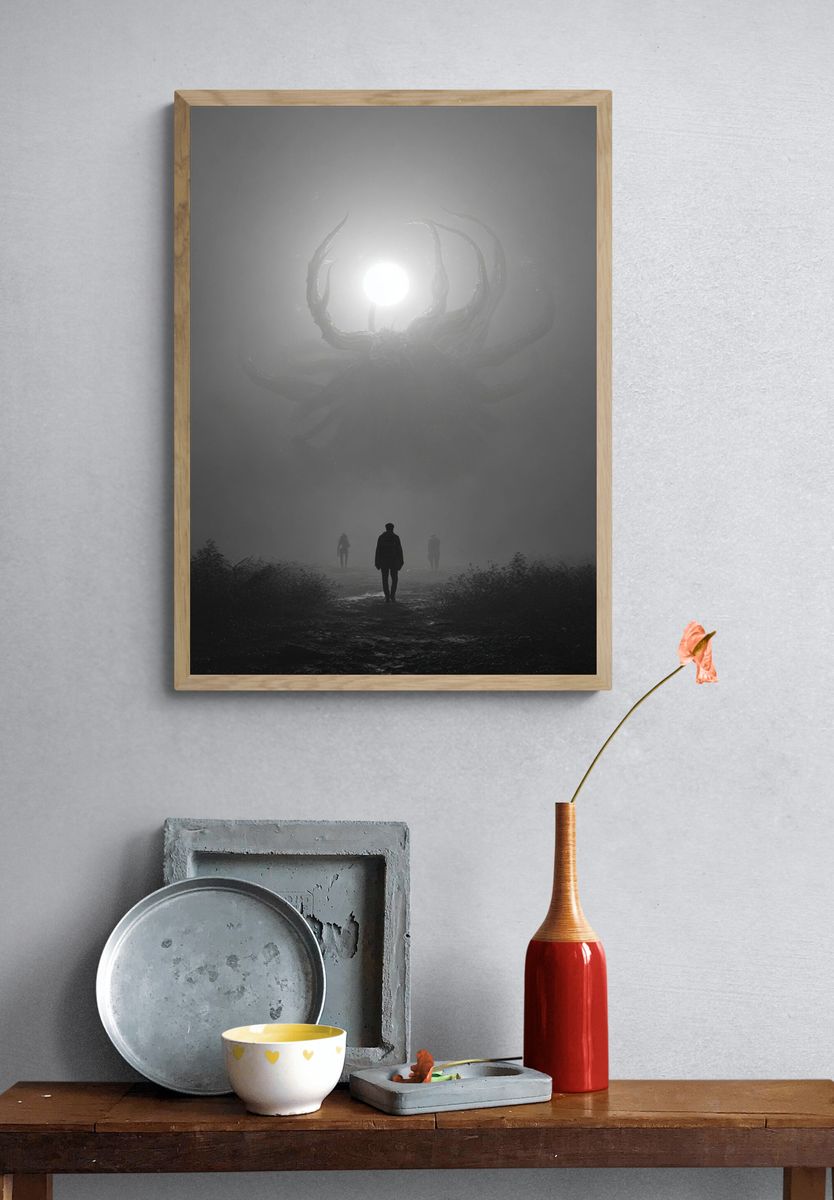 Foggy Alien Encounter Photography Poster. — room view 3