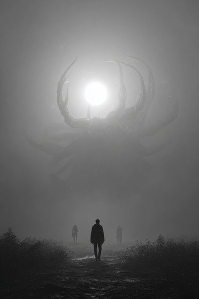 Foggy Alien Encounter Photography Poster. poster