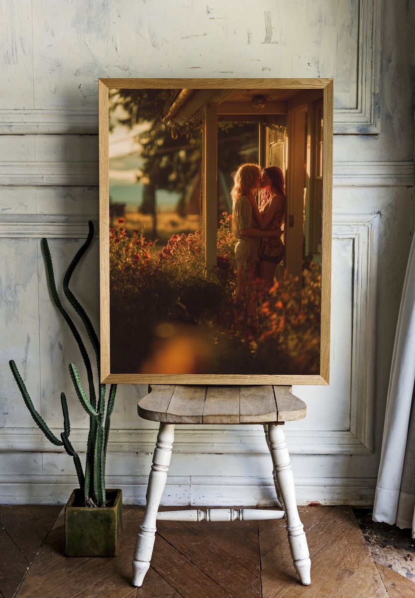 Golden Hour Kiss Photography Poster. — room view 1