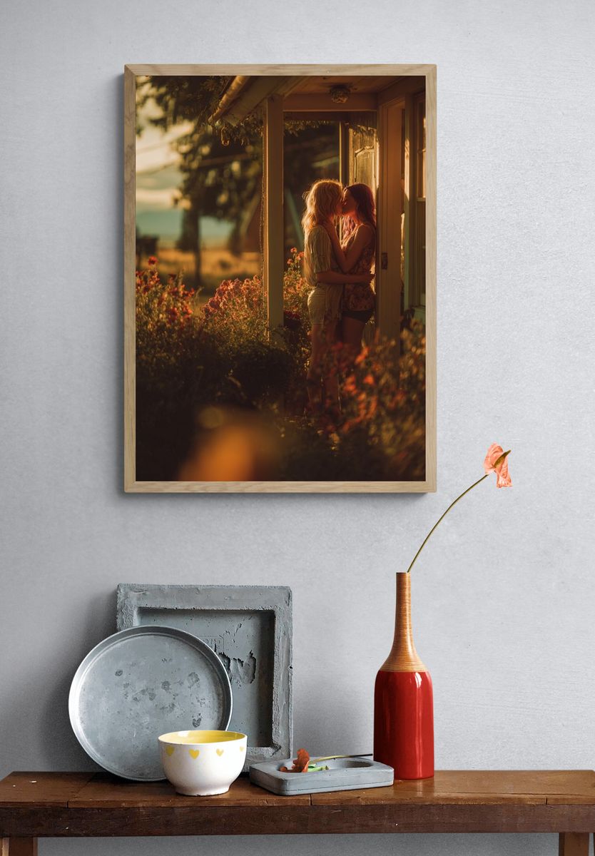 Golden Hour Kiss Photography Poster. — room view 3