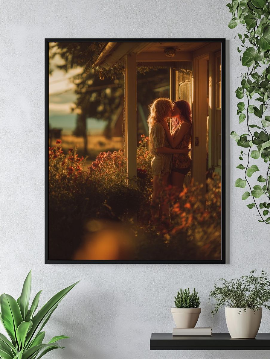 Golden Hour Kiss Photography Poster. — room view 4