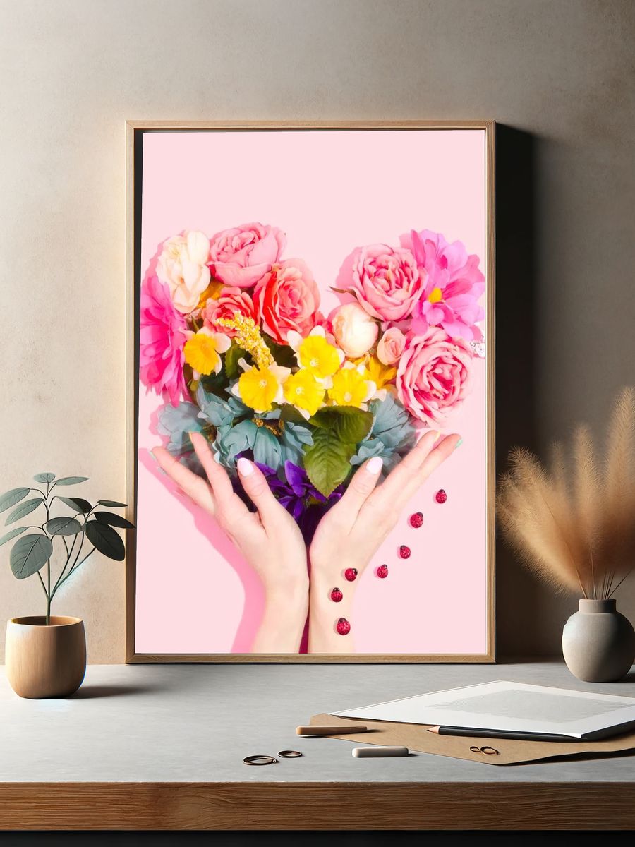 Rainbow flower heart. — room view 2