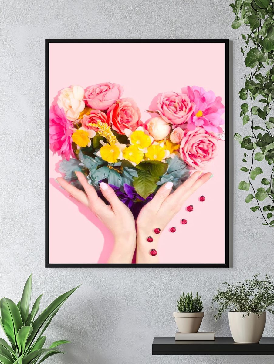 Rainbow flower heart. — room view 4
