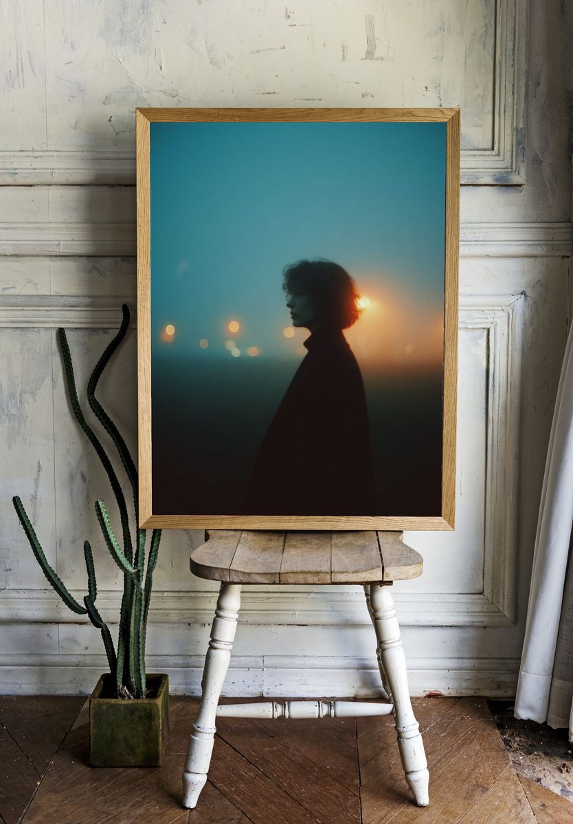 Silhouette in Fog — Photography Print. — room view 1