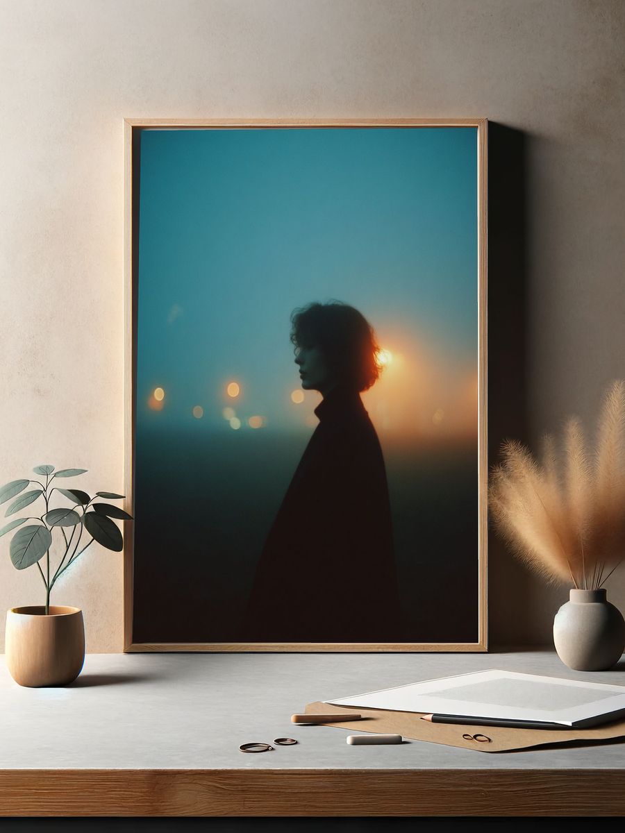 Silhouette in Fog — Photography Print. — room view 2