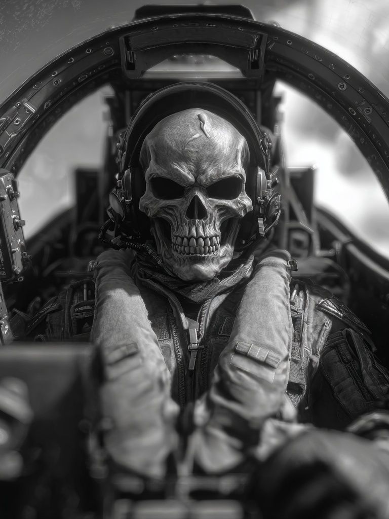 Skull Fighter Cockpit Photography Poster. poster detail