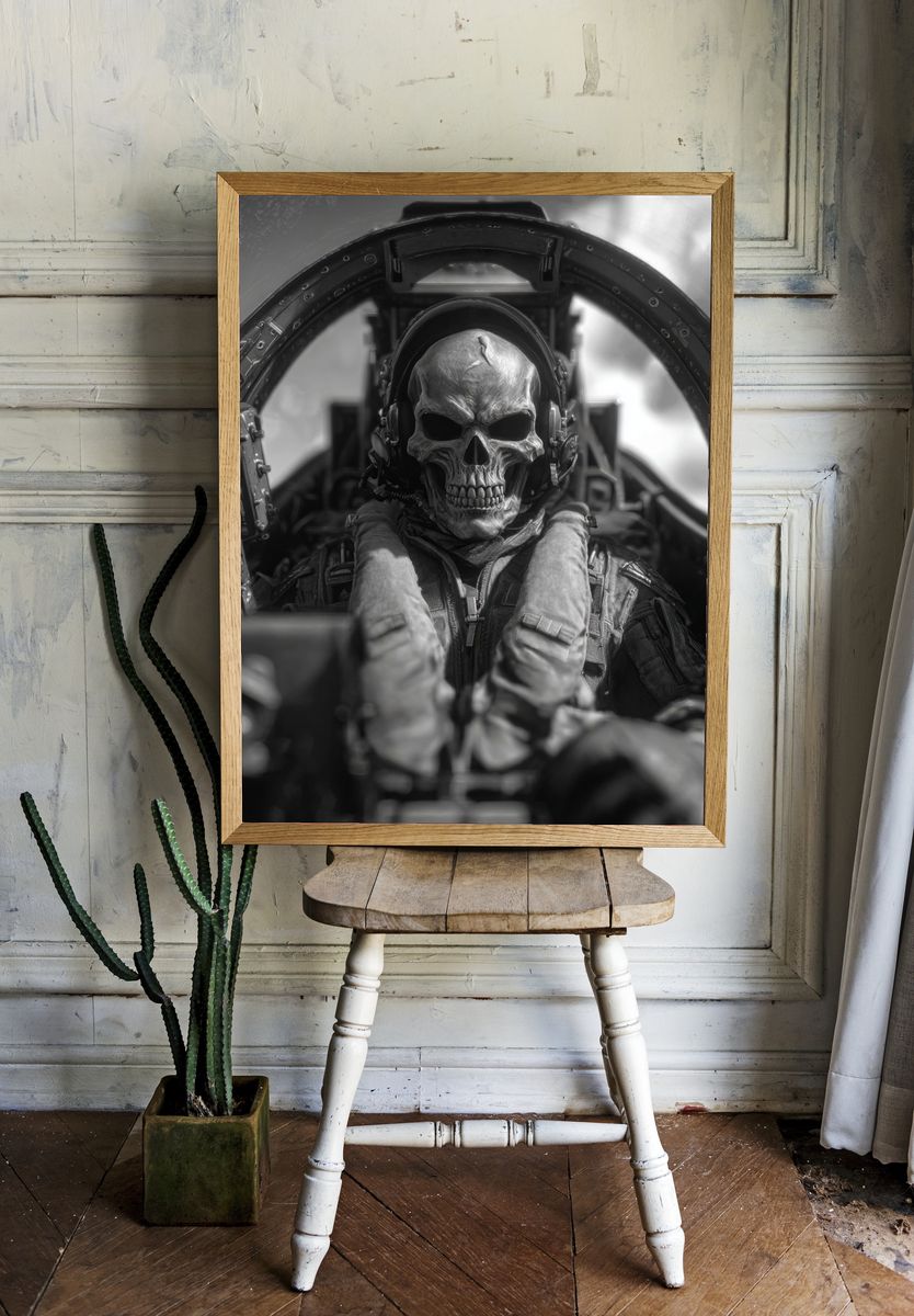 Skull Fighter Cockpit Photography Poster. — room view 1