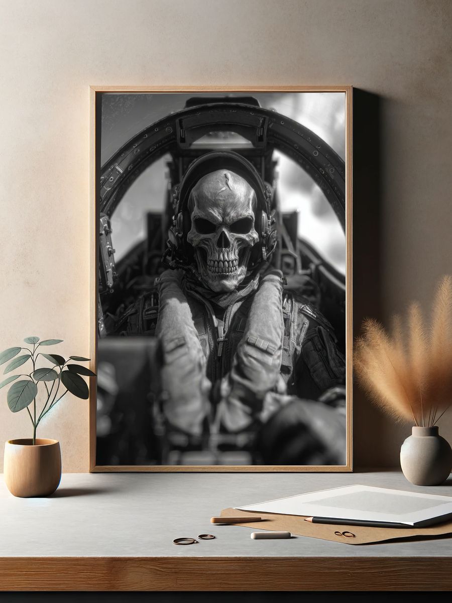 Skull Fighter Cockpit Photography Poster. — room view 2