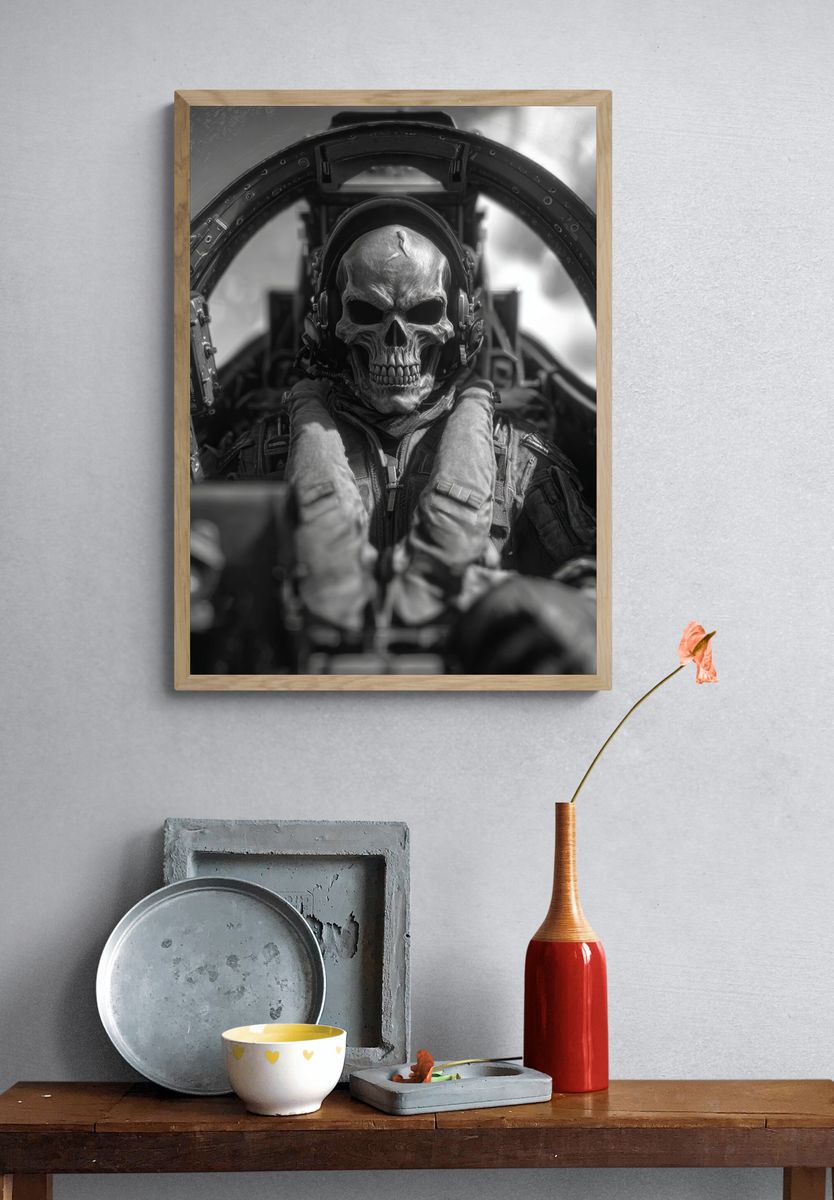 Skull Fighter Cockpit Photography Poster. — room view 3