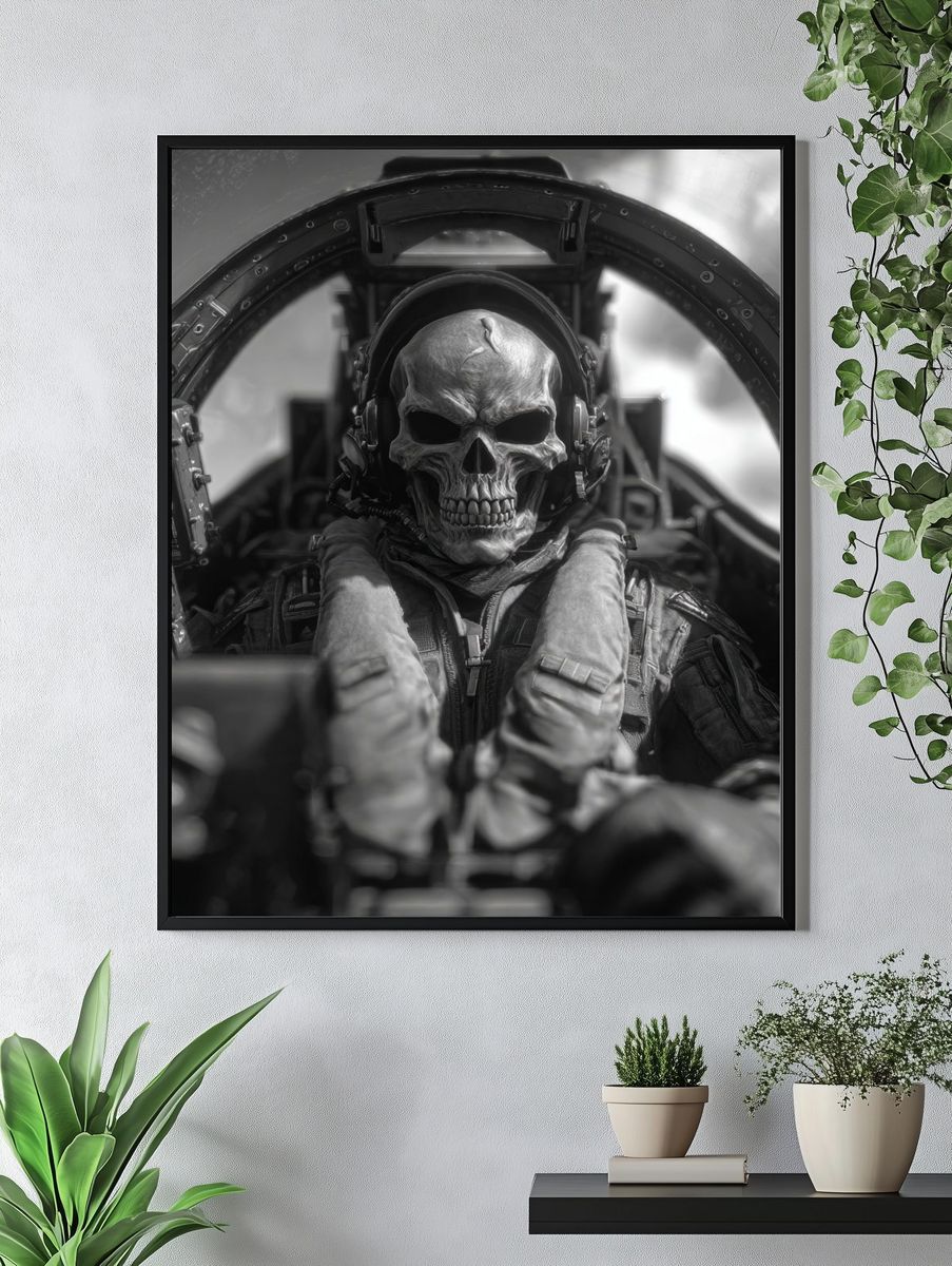 Skull Fighter Cockpit Photography Poster. — room view 4