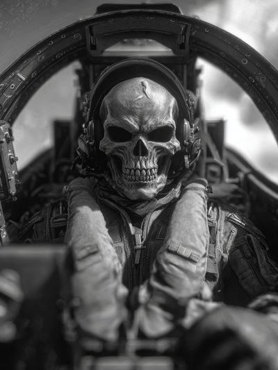 Skull Fighter Cockpit Photography Poster. poster print
