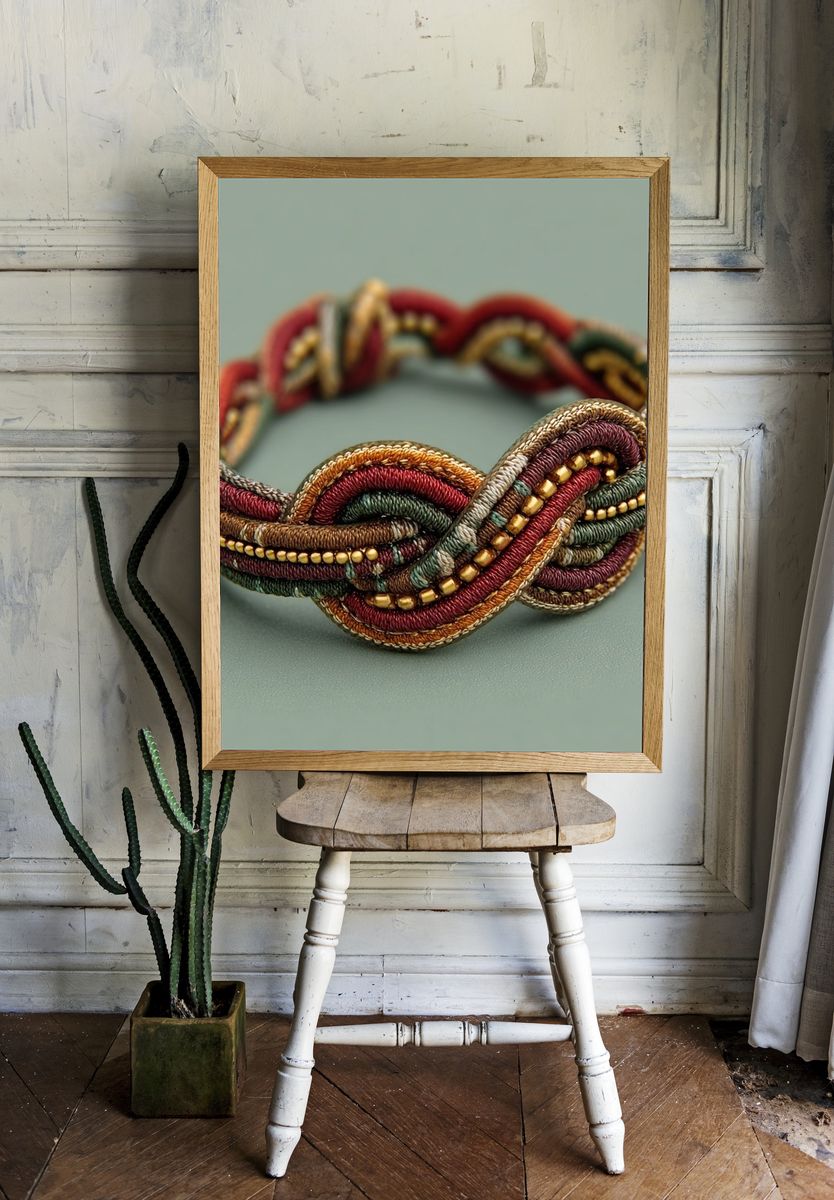 Braided Textile Bracelet Photography Poster. — room view 1